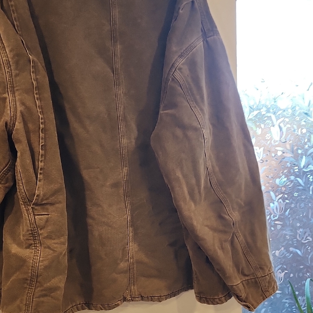 Vintage Carhartt Brown Military Field Jacket Rugged Canvas Blanket Lined - Picture 10 of 12